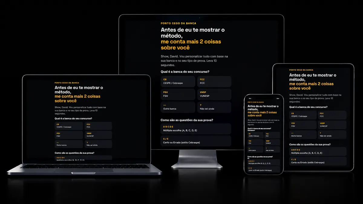 Código das Bancas exibido no computador, notebook, tablet e celular